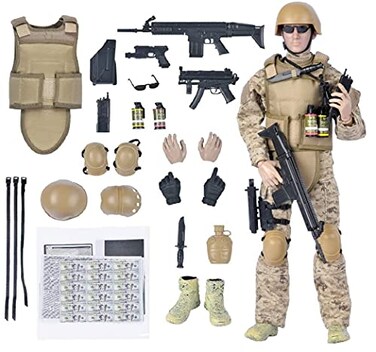 BJPEY 12 Special Forces Action Figures Soldiers Toys 16 Scale Seal