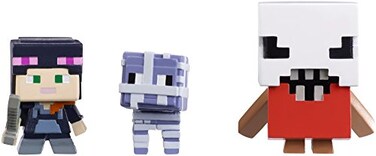 Mattel Minecraft Halloween Series Action Figure 3 Pack Alex with Hoodie Mummy Sheep Bedlam