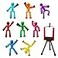 Zing Stikbot 8 Solid PinkYellowLight BlueGreenDark BluePurpleOrangeRed Color and Red Tripod TST888SCTP