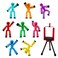 Zing Stikbot 8 Solid PinkYellowLight BlueGreenDark BluePurpleOrangeRed Color and Red Tripod TST888SCTP