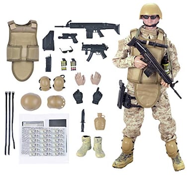 Mallya 12 American Military Soldiers Special Forces Army Man Action Figures Play SetDigital Desert Camouflage
