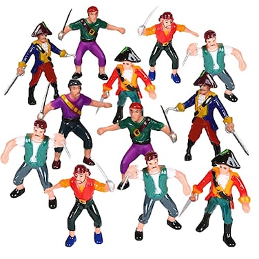 ArtCreativity Pirate Action Figures Pack of 12 Pirate Plastic Figures in Assorted Poses Fun Pirates Figurines Party Favors and Prizes for Kids Ages 35 57