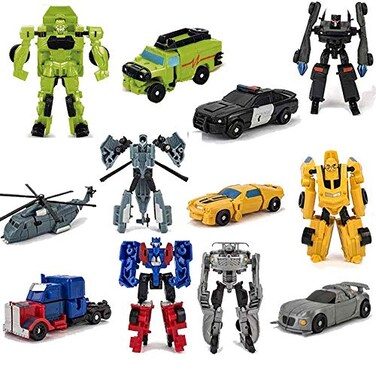 HAYUL 6 PCS Car Robot Toys Mini Action Figure Deformation Robot for Kids 512
