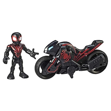 Playskool Heroes Marvel Super Hero Adventures Kid Arachnid Web Wheels 5Inch Figure and Motorcycle Set Collectible Toys for Kids Ages 3 and Up
