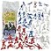 Tim Mee TimMee Plastic Army Men Red White Blue 72pc Soldier Figures Made in USA