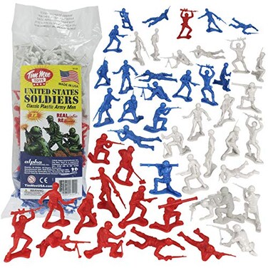 Tim Mee TimMee Plastic Army Men Red White Blue 72pc Soldier Figures Made in USA