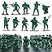 Wankko 2Inch Plastic Army Men Action Figures 10 Unique Sculpts Pack of 100 Green