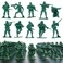 Wankko 2Inch Plastic Army Men Action Figures 10 Unique Sculpts Pack of 100 Green