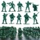 Wankko 2Inch Plastic Army Men Action Figures 10 Unique Sculpts Pack of 100 Green