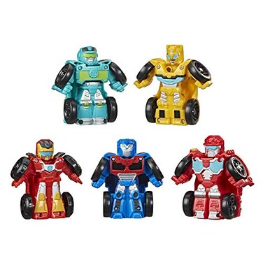 Transformers Playskool Heroes Rescue Bots Academy Mini Bot Racers Converting Robot Toy 5Pack 2Inch Collectible Toy Cars