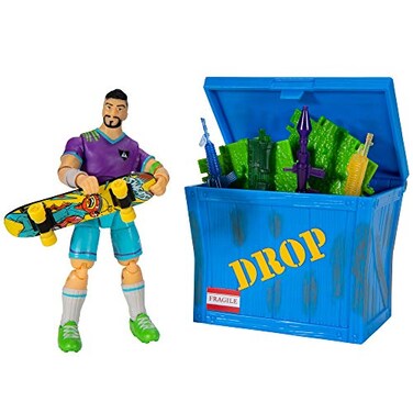 Fortnite FORTNITE Solo Mode Figure and Supply Crate Collectible Accessory Set Bundle Features 4 Midfield Maestro Supply Crate Back Board Sweaty Back Bling 4 Weapons and Building Materials