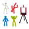 Zing Stikbots Set of 4 Clear Stikbot Poseable Action Figures and Mobile Phone Tripod Stop Motion Animation Toys Great for Kids Ages 4 and Up