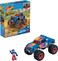 Mega Brands MEGA Hot Wheels Monster Trucks Building Toy Playset Race Ace with 69 Pieces 1 Micro Action Figure Driver Red Kids Age 5 Years