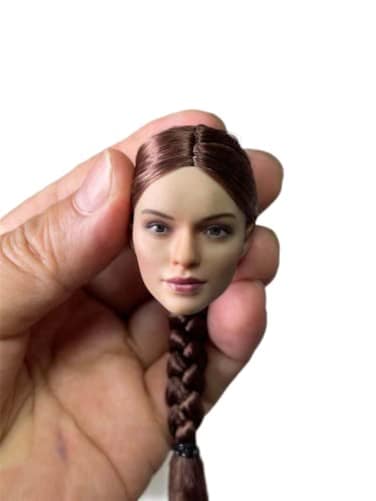 Generic 16 Scale Female Head SculptGirl Soldier Braid Hair Head Carved for 12 Phicen TBLeague VC Action Figure