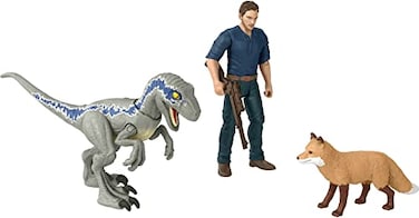 Mattel Jurassic World Dominion Human Dino Action Figure Pack Owen Velociraptor Beta Figures Accessories Collectible Toy Dinosaur Set