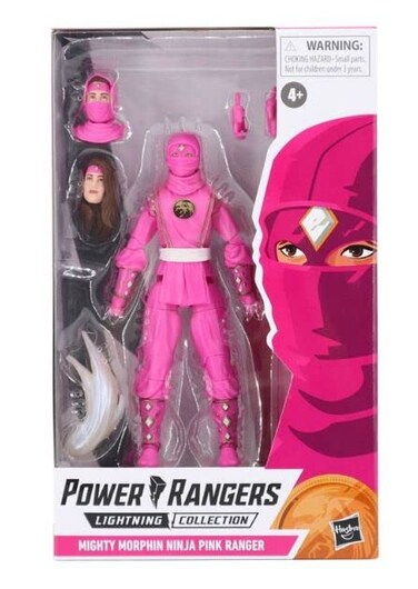Power Rangers Mighty Morphin Lightning Collection Ninja Rangers Collection Red Pink Yellow Ninja Pink Ranger