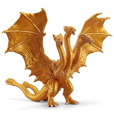 JAYKENIXO Chidorah Dragon Monster Action Figure 8 Inch Movable Joints Detailed Kaiju Creature Toy with Carry Bag for Kids Play Display Gift