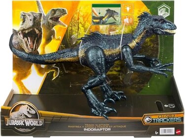 MAGNETOE Jurassic Dino Trackers Track N Attack Indoraptor Action Figure