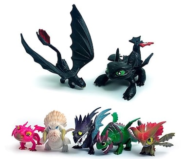 Toysvill Dragon httyd Collection Set 7 pcs Night Fury Toothless Action Figures Cake Toppers Figurines Toys Gift Figure