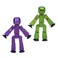 Zing StikBot Dual Pack Includes 2 StikBots Collectible Action Figures and Accessories Stop Motion Animation Ages 4 and Up Metal EggplantMetal Olive