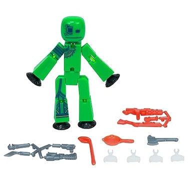Zing StikBot tannica Action Pack Collectible Action Figures and Accessories Includes 1 Stikbot 1 Set of Accessories Stop Motion Animation Ages 4 and Up Green Karmatopia