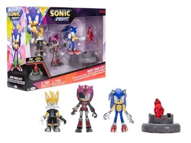JAKKS Pacific Sonic Prime 25 Figure Multipack with Sonic Tails Nine The Prism Shard with Display Base
