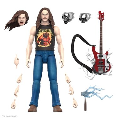 Super7 ULTIMATES Cliff Burton Superhero Poster 7 Action Figure with Accessories Heavy Metal Collectibles and Retro Toys