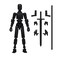 MerryXD T13 3D Action FigureAssembly Completed Dummy Nova Titan Lucky 13 Action Figure 3D Printed MultiJointed Movable Toy Black