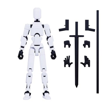 MerryXD T13 3D Action FigureAssembly Completed Dummy Nova Titan Lucky 13 Action Figure 3D Printed MultiJointed Movable Toy White