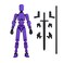 MerryXD T13 3D Action FigureAssembly Completed Dummy Nova Titan Lucky 13 Action Figure 3D Printed MultiJointed Movable Toy Purple