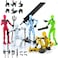 Qoopower 5PackAssembly Completed Dummy 13 Action Figure Set Titan 13 Robot Action Figure 3D Printed robo 13 Articulated Dummy for Collectors Desktop Decorations Black Green Red White Blue
