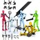 Qoopower 5PackAssembly Completed Dummy 13 Action Figure Set Titan 13 Robot Action Figure 3D Printed robo 13 Articulated Dummy for Collectors Desktop Decorations Black Green Red White Blue