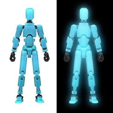 MerryXD T13 3D Action FigureAssembly Completed Dummy Nova Titan Lucky 13 Action Figure 3D Printed MultiJointed Movable Toy Grow in The Dark Blue