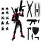 QAONIE Assembly Completed 3D Printed Figure 554inch Dummy13 with Weapon Expansion Set Full Body Mechanical Movable Toy Desk Decoration Black