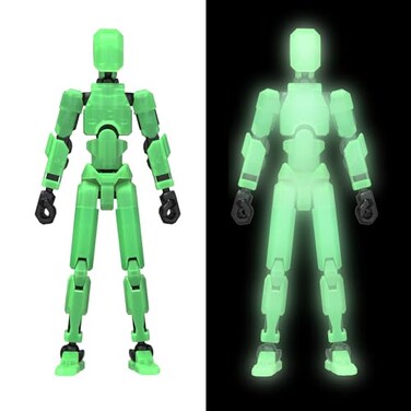 MerryXD T13 3D Action FigureAssembly Completed Dummy Nova Titan Lucky 13 Action Figure 3D Printed MultiJointed Movable Toy Grow in The Dark Green