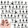 RoundFunny 100 Pcs Green Army Men Soldiers Set 115 Inch Plastic Army Men Action Figures 12 Assorted Poses Durable ABS Material for Dioramas Collection War Scenes Educational Play