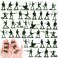 RoundFunny 100 Pcs Green Army Men Soldiers Set 115 Inch Plastic Army Men Action Figures 12 Assorted Poses Durable ABS Material for Dioramas Collection War Scenes Educational Play
