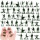 RoundFunny 100 Pcs Green Army Men Soldiers Set 115 Inch Plastic Army Men Action Figures 12 Assorted Poses Durable ABS Material for Dioramas Collection War Scenes Educational Play