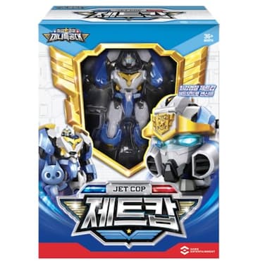 hwasooboon Mini Force Season 6 Strongest Police Jet Cop Robot Toy Black Yellow White Blue