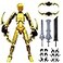 altuco Titan 13 Action Figure Set for KidsT13 Action Figure with Multiple Accessories3D Printed Dummy Robot 13 Desktop Decorative Toy for Boys Gold
