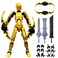 altuco Titan 13 Action Figure Set for KidsT13 Action Figure with Multiple Accessories3D Printed Dummy Robot 13 Desktop Decorative Toy for Boys Gold