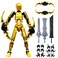 altuco Titan 13 Action Figure Set for KidsT13 Action Figure with Multiple Accessories3D Printed Dummy Robot 13 Desktop Decorative Toy for Boys Gold