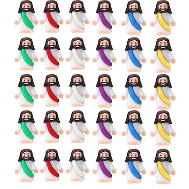 AKFAHOIF Mini Jesus Figures Set of 30pcs Action Figures Little Jesus Figures Tiny Jesus Figures to Hide and Seek Religious Gifts for Easter Egg Stuffers