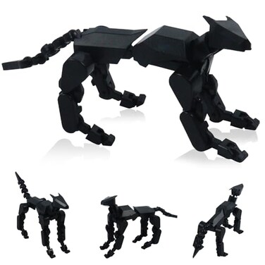oyeftp Assembly Completed Titan13 Action Figure Set Robot Dog Action Figure 3D Printed robo Dogs MultiJoint Movable Robot Dogs Dummy Dog Gift for Collectors Desktop Decorations Black
