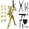 QAONIE Assembly Completed 3D Printed Figure 554inch Dummy13 with Weapon Expansion Set Full Body Mechanical Movable Toy Desk Decoration Yellow