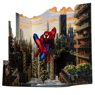 McFarlane Toys Marvel SpiderMan 110th Scale Posed Figure with Scene SpiderMan 6