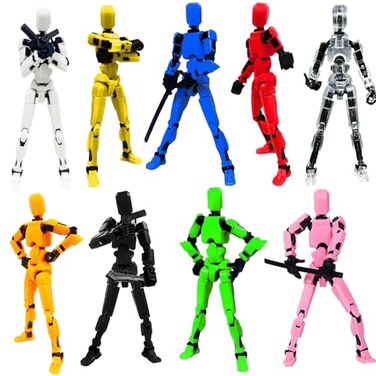 DANONI Titan 13 Action Figure Lucky Robot 13 Action Figures 3D Printed FigureDummy Robot 13 Action Figure Multi Jointed Action Figures for Stop Motion Animation 9pcs