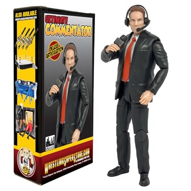 Figures Toy Ultimate Commentator Announcer with Deluxe Articulation for WWE AEW Wrestling Action Figures