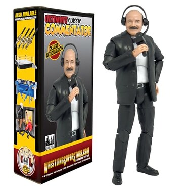 Figures Toy Ultimate Classic Announcer Commentator with Deluxe Articulation for Wrestling Action Figures