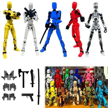 Rugwun Assembly Completed Titan13 Action Figure SetUpgrade Lucky Robot 13 Action Figures3D Printed MultiJointed MovableNova 13 Action Figure for Collectors Desktop Decorations Assembly completed5pcs
